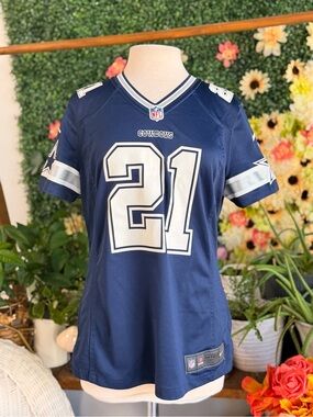 NFL Dallas Cowboys Navy and White #21 Women’s Jersey